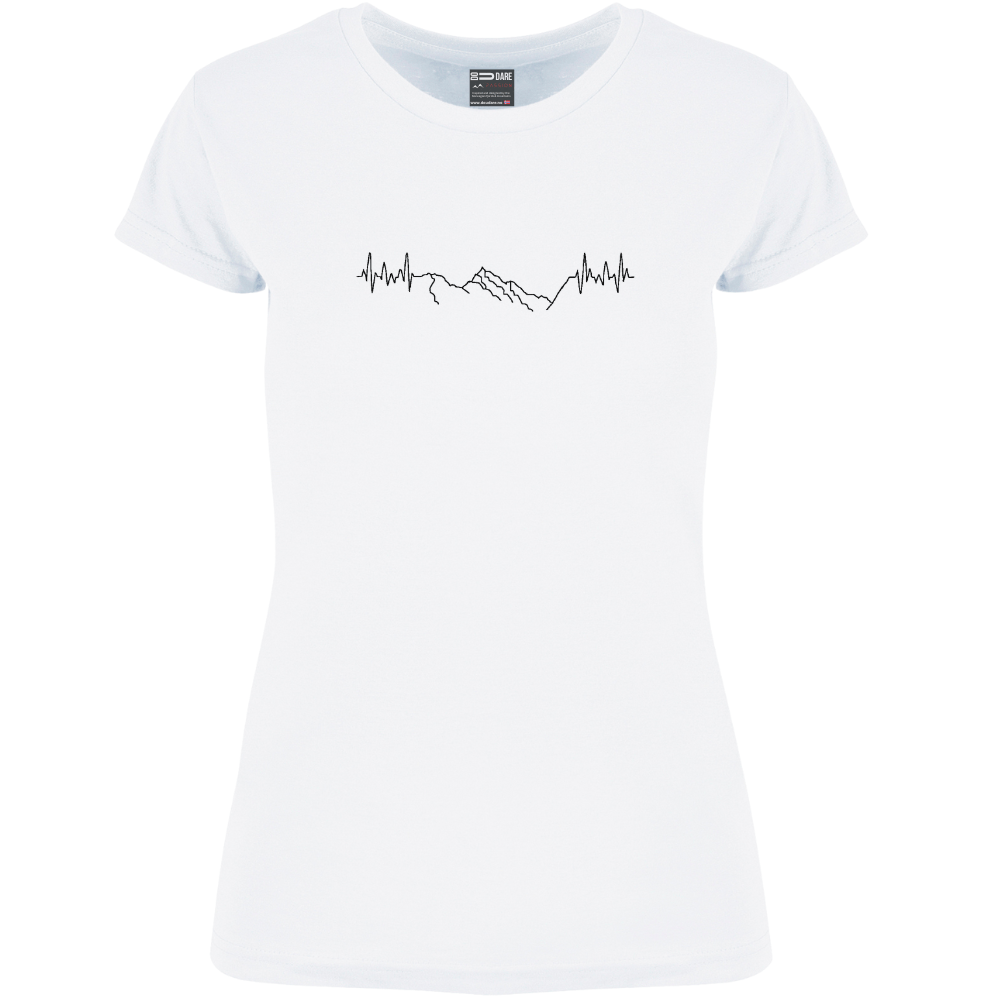 Hartbeat dame t-skjorte med fjell i midten - økologisk bomull - DoUdare