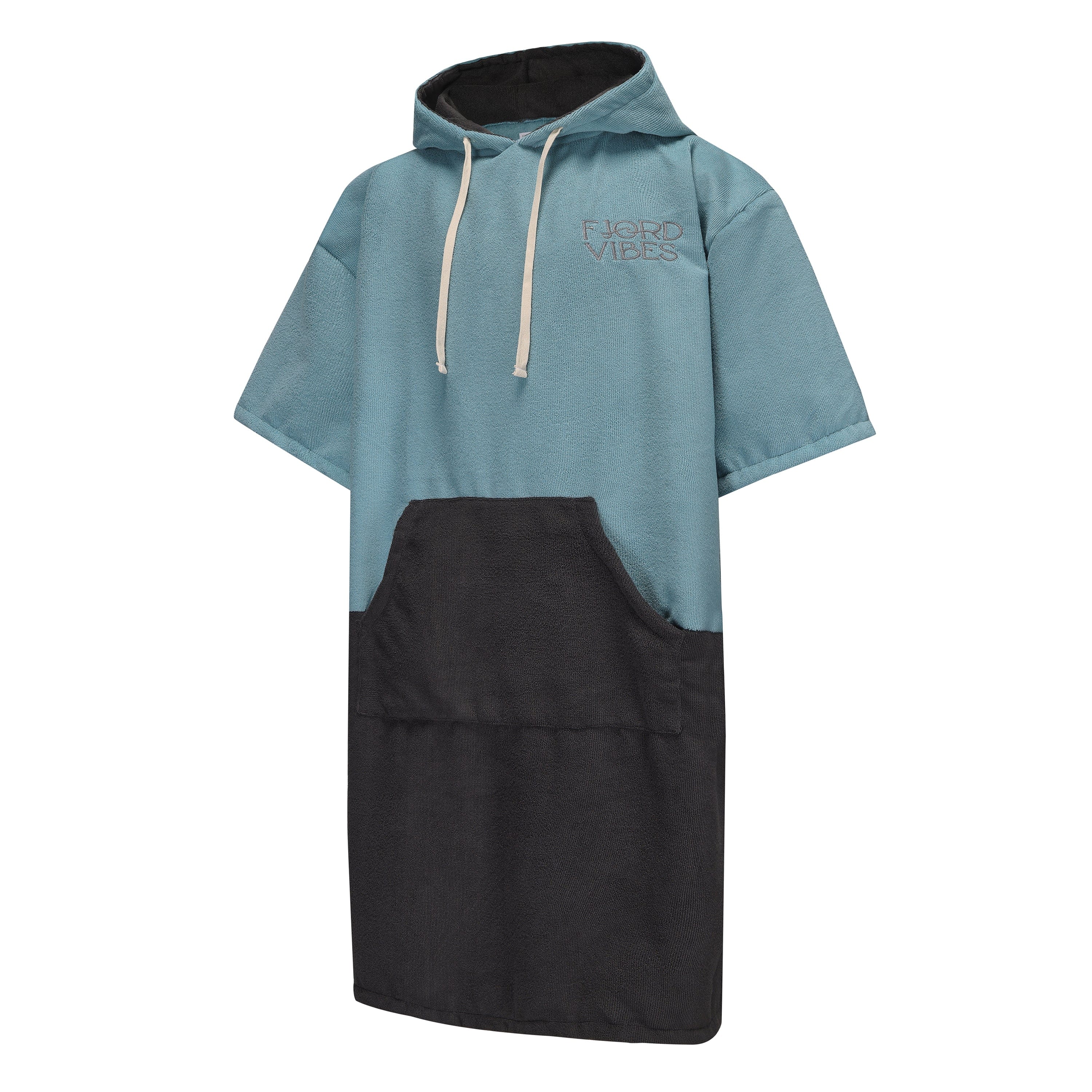 Badeponcho Salty but Sweet™ FjordRobe skifteponcho i miljøvennlig microfiber, FjordVibes Glacier-blå / grå - DoUdare