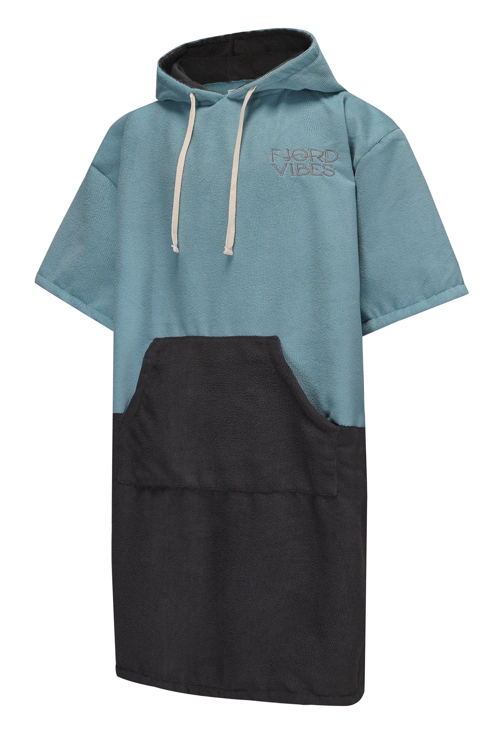 Badeponcho Salty but Sweet™ FjordRobe skifteponcho i miljøvennlig microfiber, FjordVibes Glacier-blå / grå - DoUdare