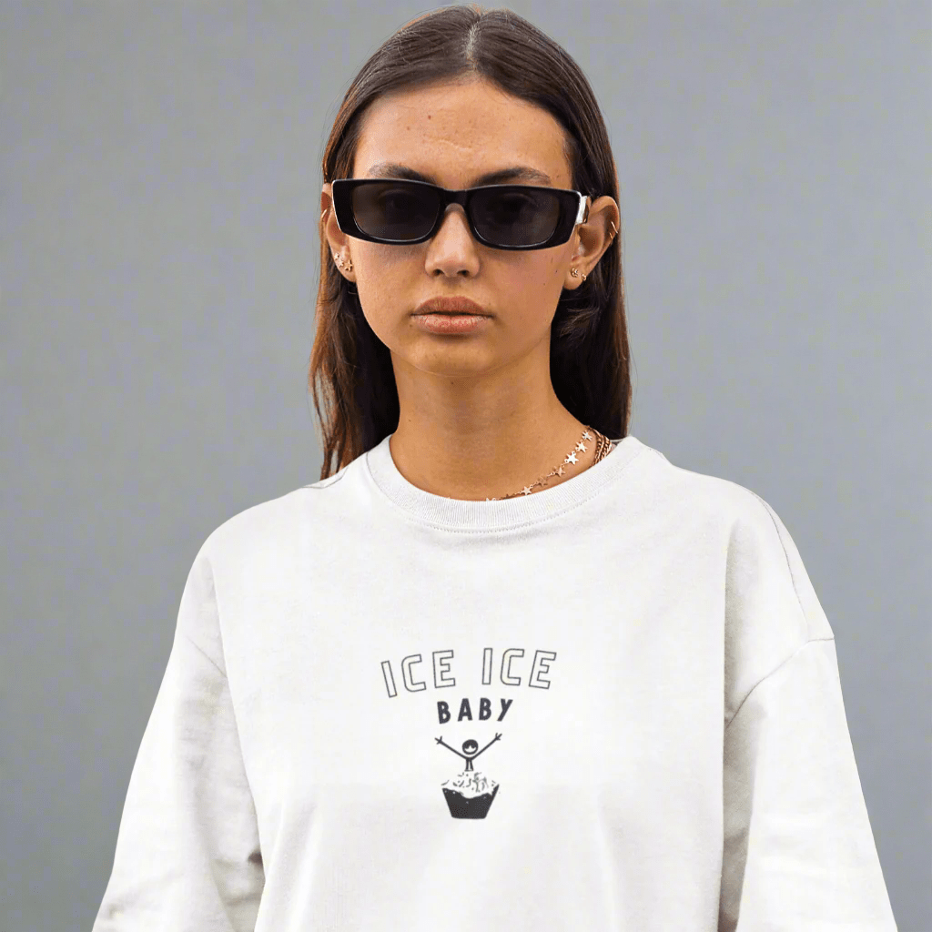 ice ice baby hvit økologisk unisex t-skjorte doudare for isbadere